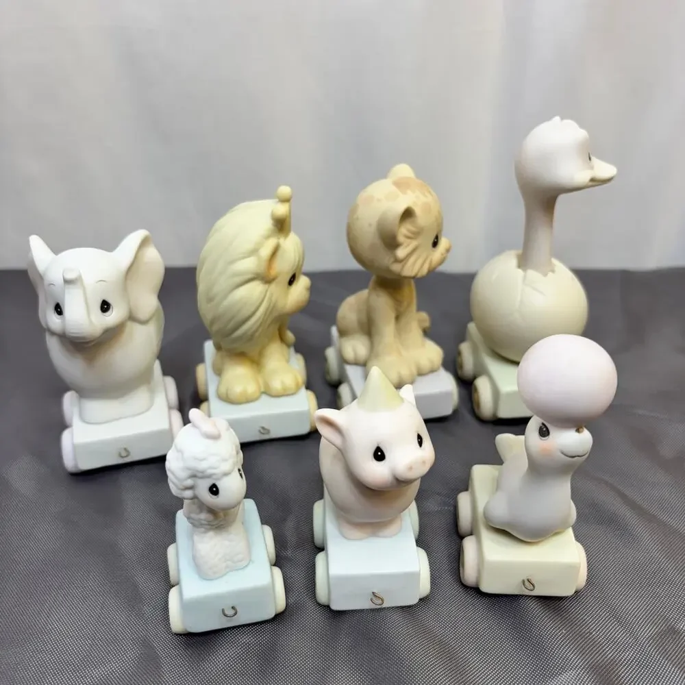 Vintage Precious Moments Birthday Train Figurines Lot of 7; 1-5 and 7-8 No Boxes